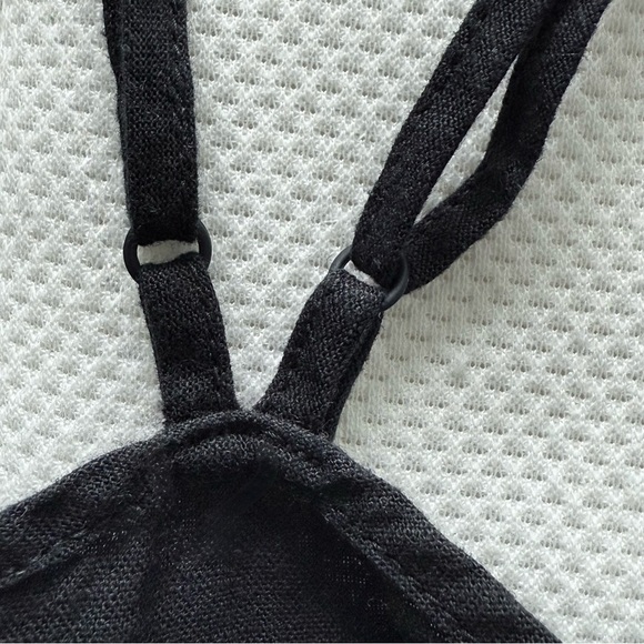 GAP Black Linen Blend Tiered Midi Dress XXS | XS Spaghetti Strap - Picture 8 of 12